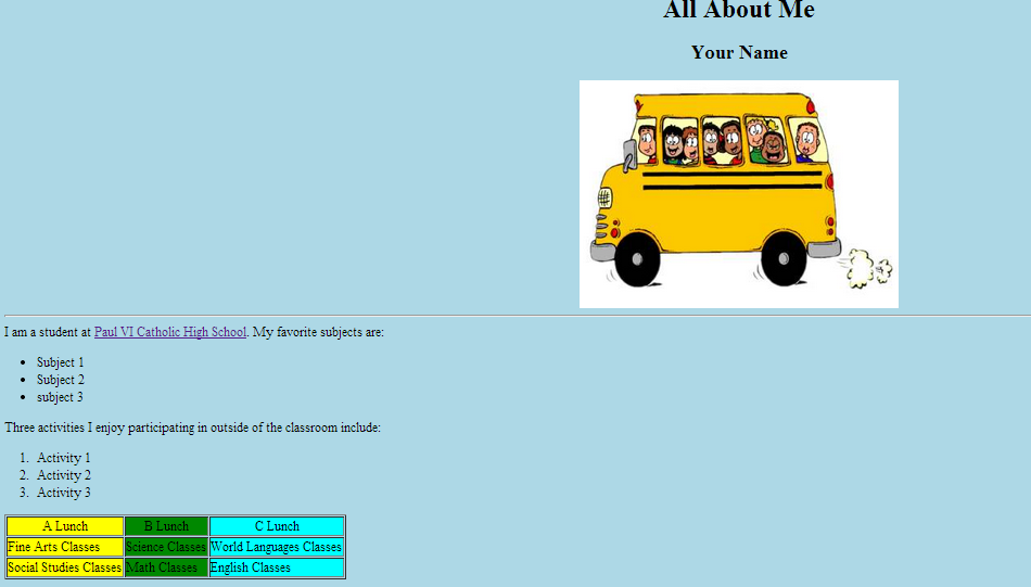 first webpage color